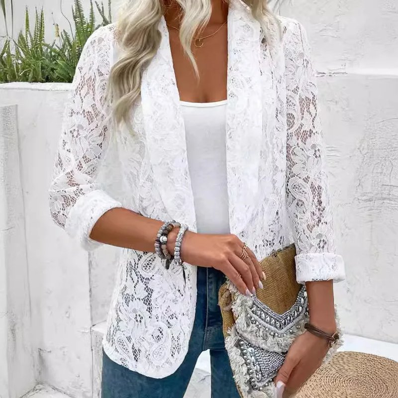 Lightweight White Lace Women's Blazer
