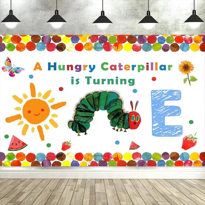 Colorful Caterpillar Birthday Backdrop