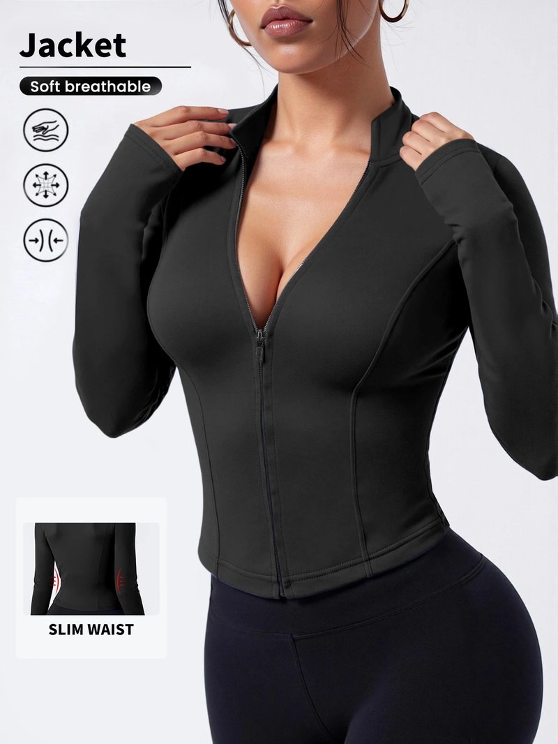 Stylish Women's Cropped Zip Jacket