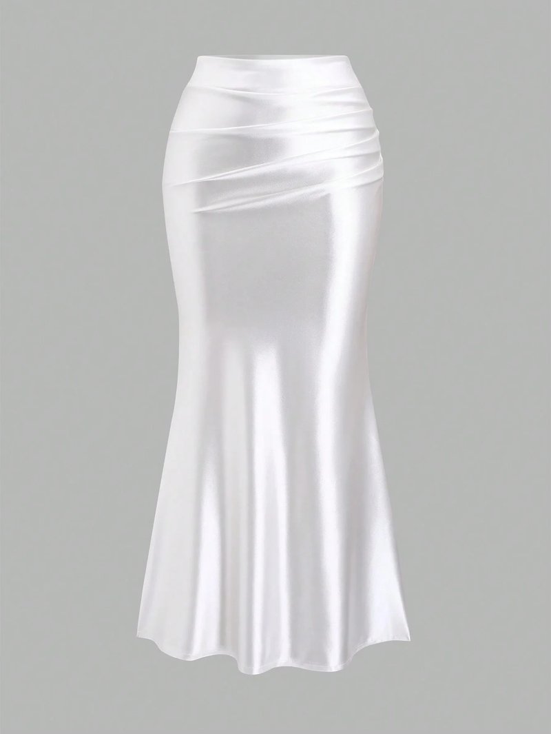 Elegant White Fishtail Skirt