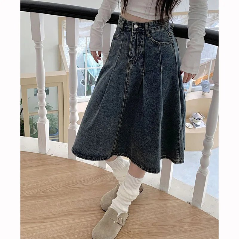 Trendy High Waist Denim Skirt