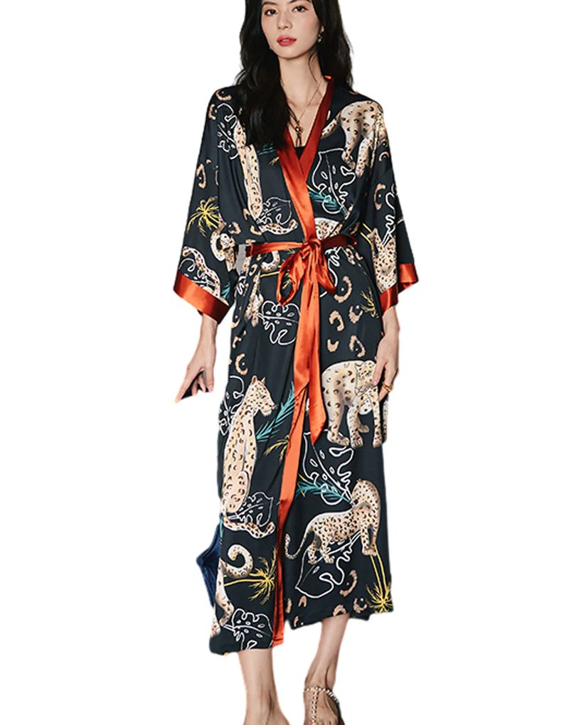 Luxury Silk Satin Kimono Robe