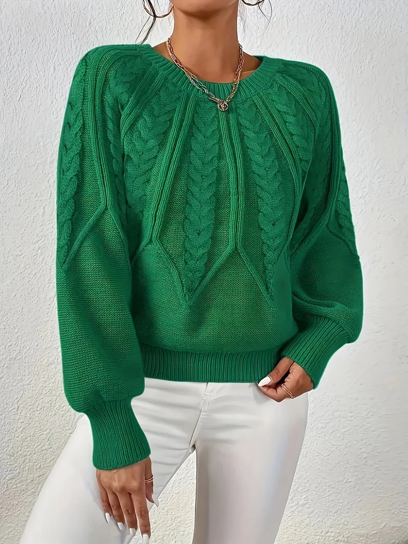 Chic Plus Size Cable Knit Sweater