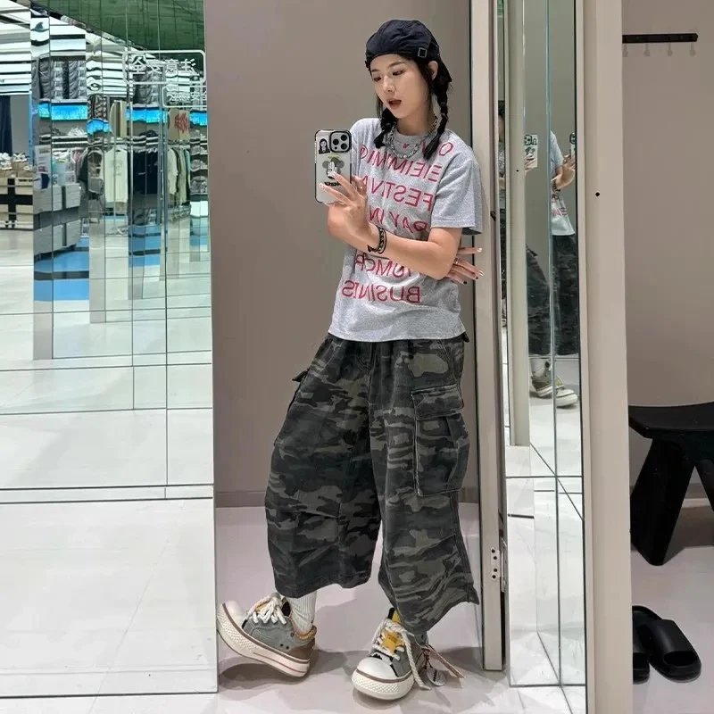 Y2K Camo High Waist Jean Shorts