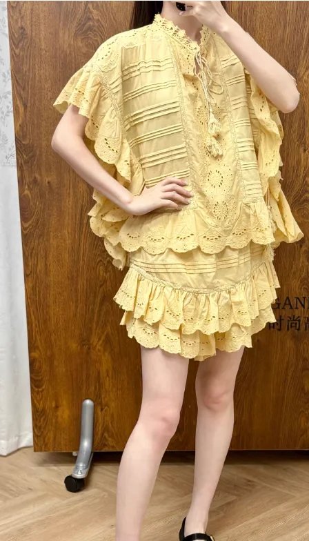 Summer Ruffle Hem Blouse