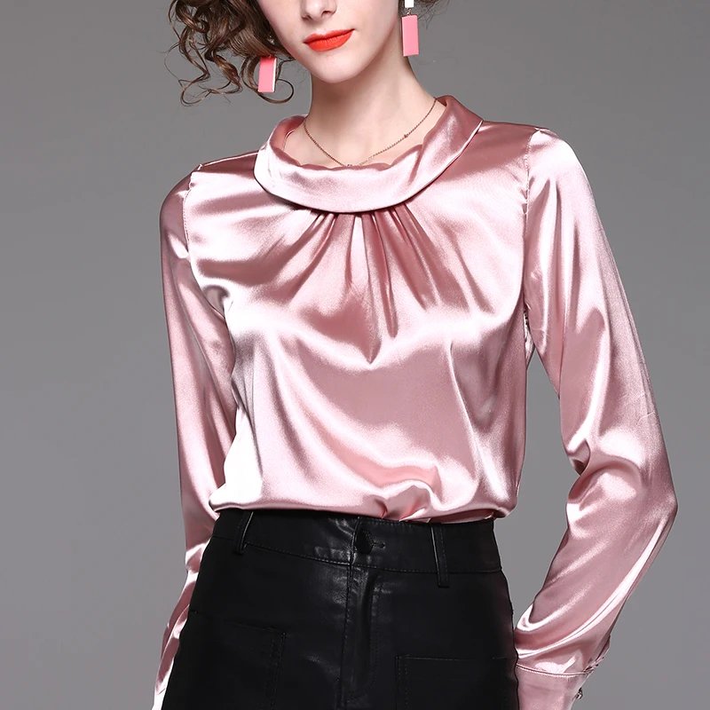 Elegant Plus Size Satin Blouse
