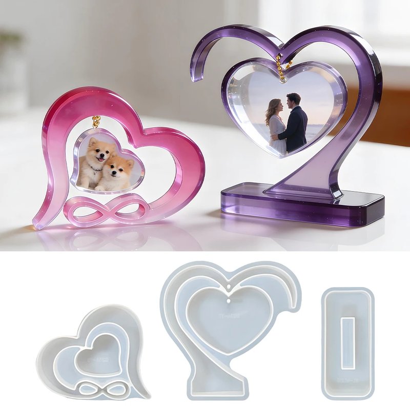 Heart-Shaped Silicone Photo Frame Mold