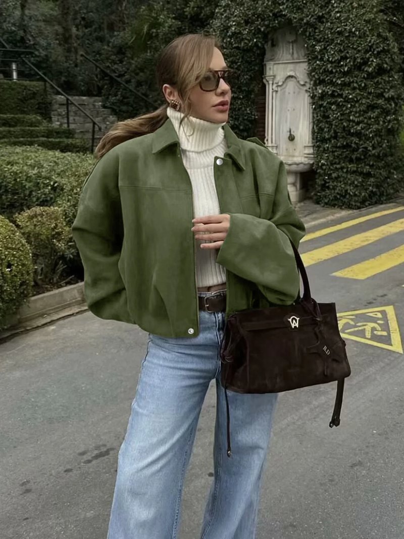 Casual Zip-Up Cargo Jacket for Women