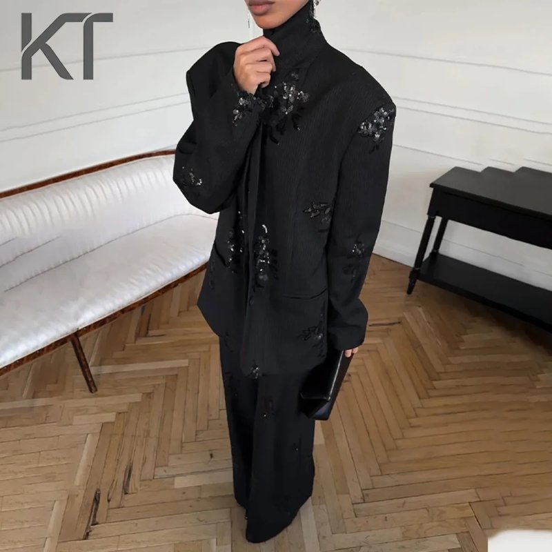 Elegant Women's Pinstripe Suit Set