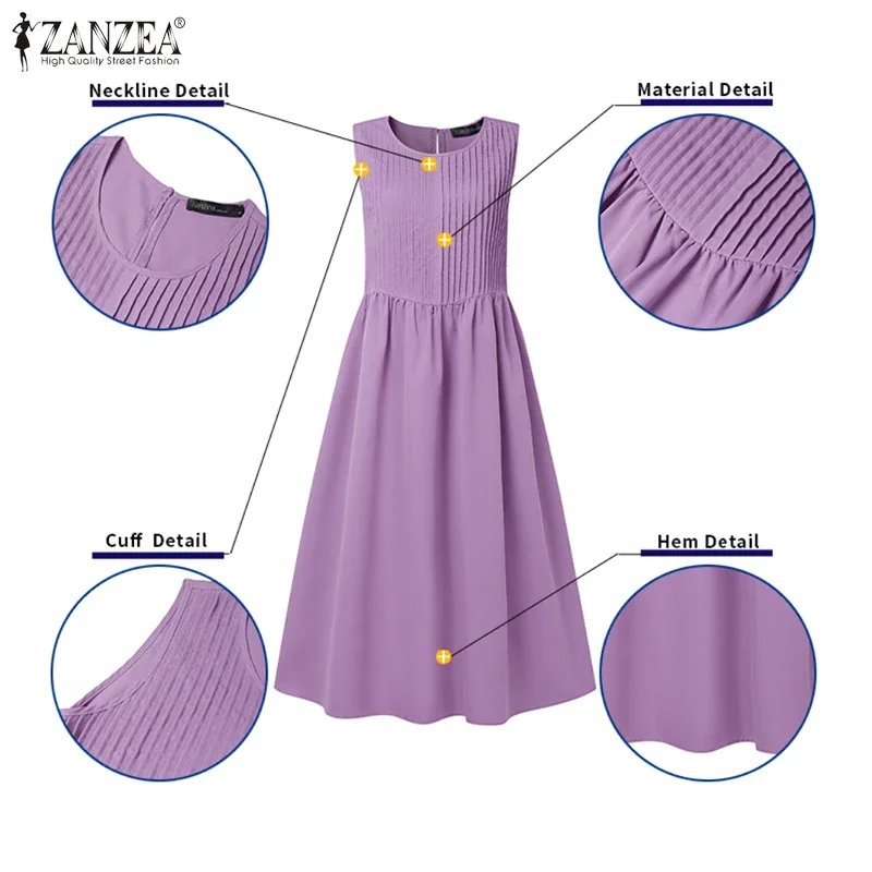 Summer Sleeveless Midi Sundress