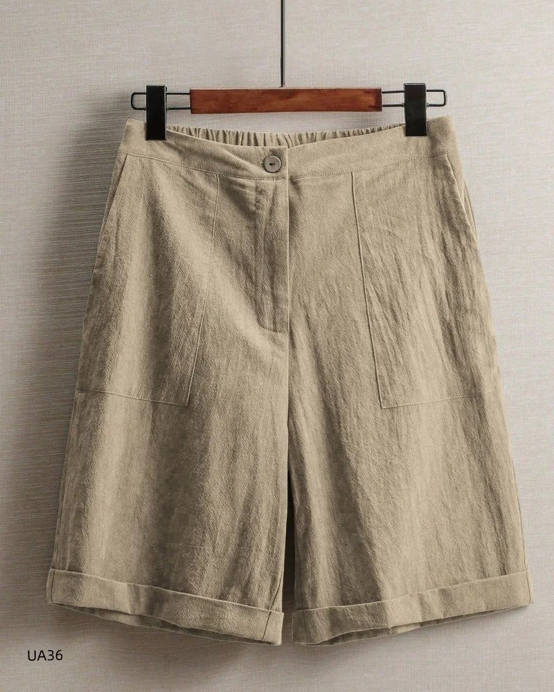 Plus Size High Waist Bermuda Shorts