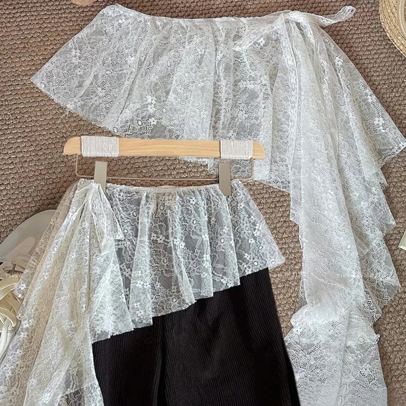 Embroidered Lace Mini Skirt