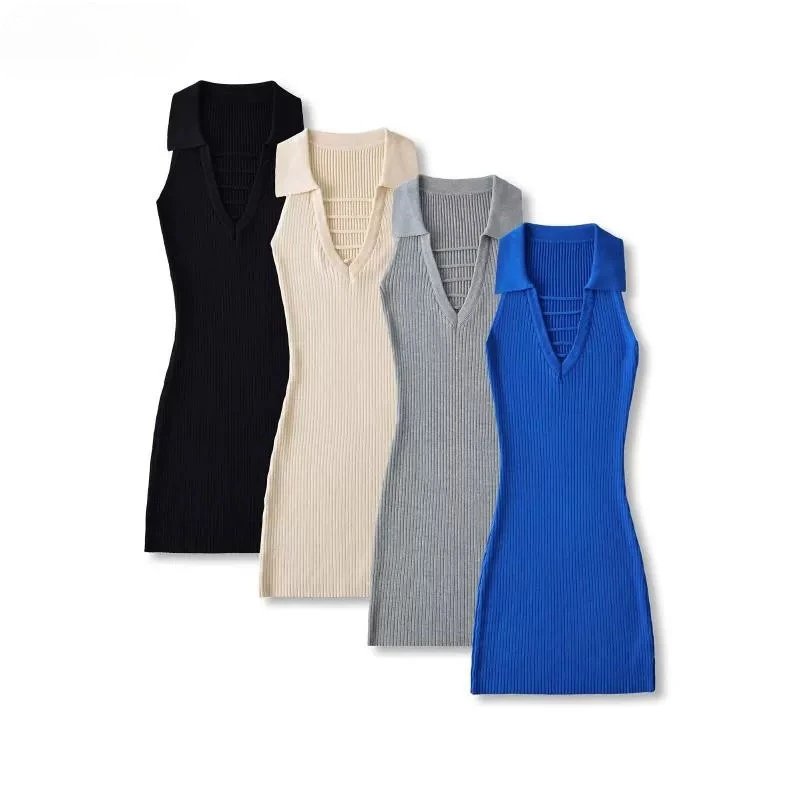 Vintage Sleeveless Knitted Mini Dress