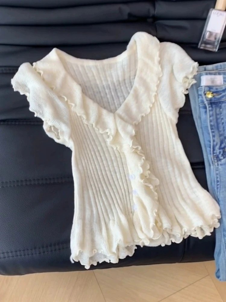 Elegant Bow Tie Crop Sweater