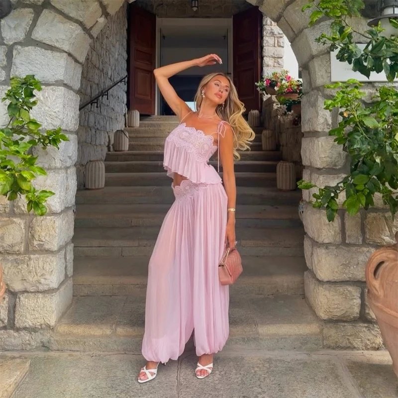Floral Lace Maxi Skirt Set