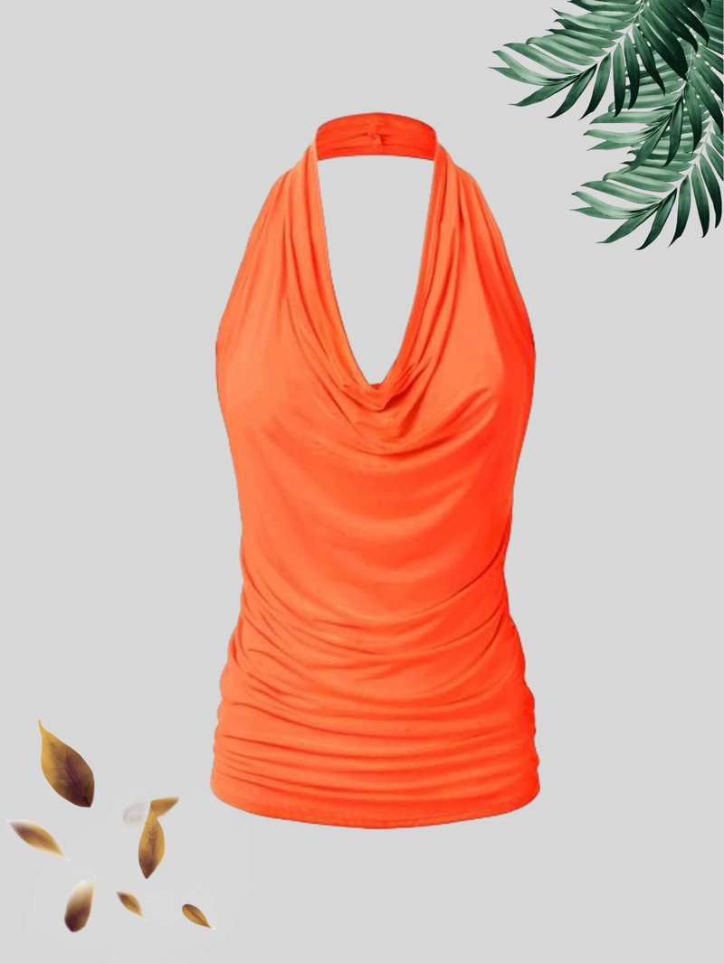 Chic Plus Size Halter Neck Top