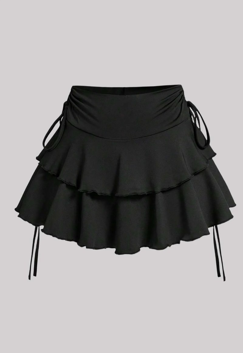 Plus Size Ruffled Mini Skirt