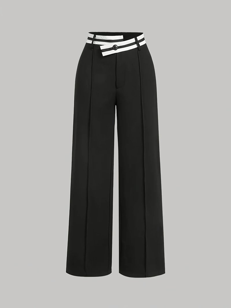 Chic Black & White Wide-Leg Pants