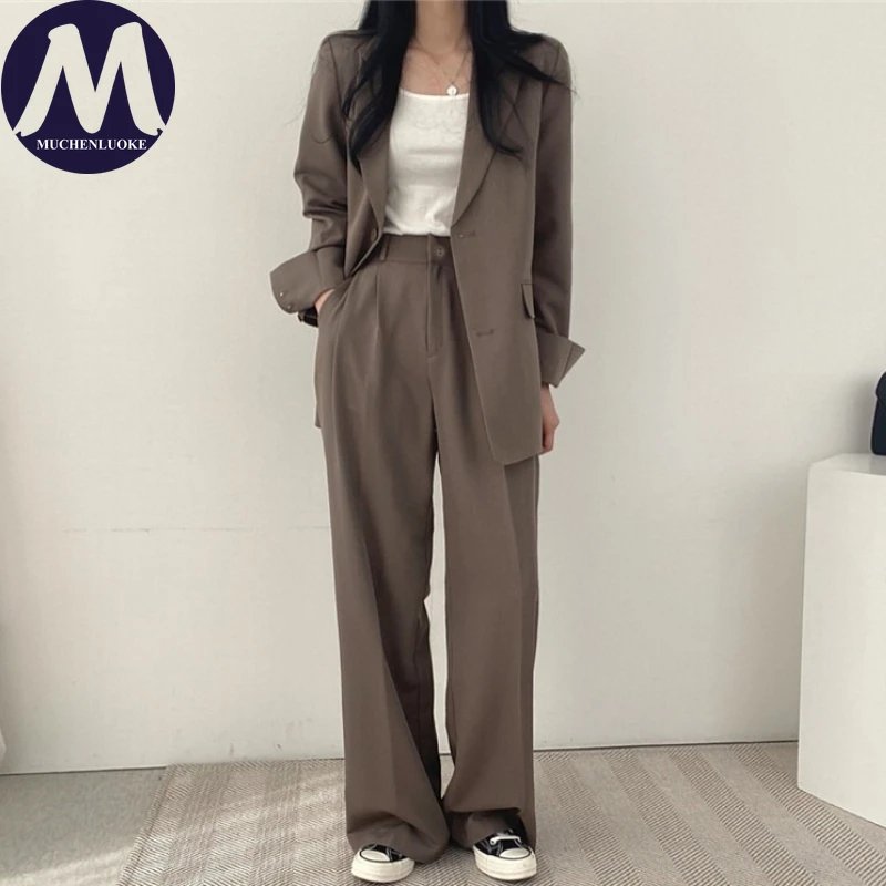 Chic Women's Blazer & Wide Leg Pants Set