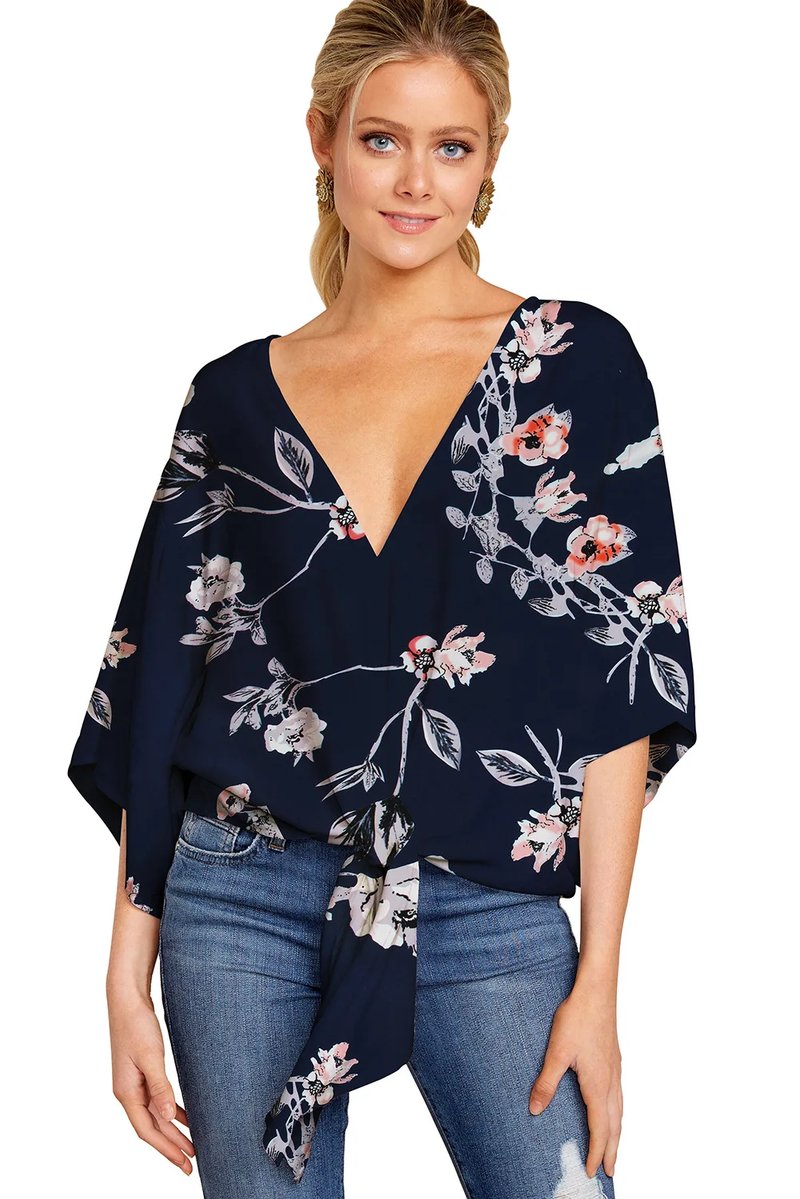 Trendy Plus Size V-Neck Blouse
