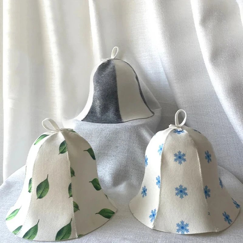 Felt Sauna Shower Cap Set