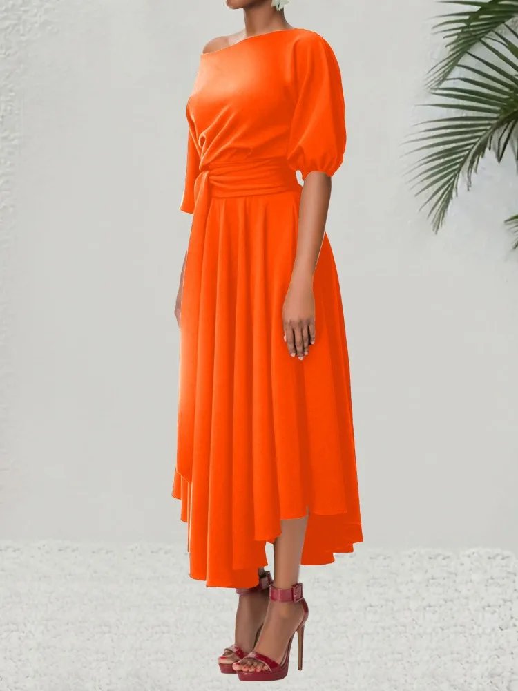 Elegant Off-Shoulder Midi Dress