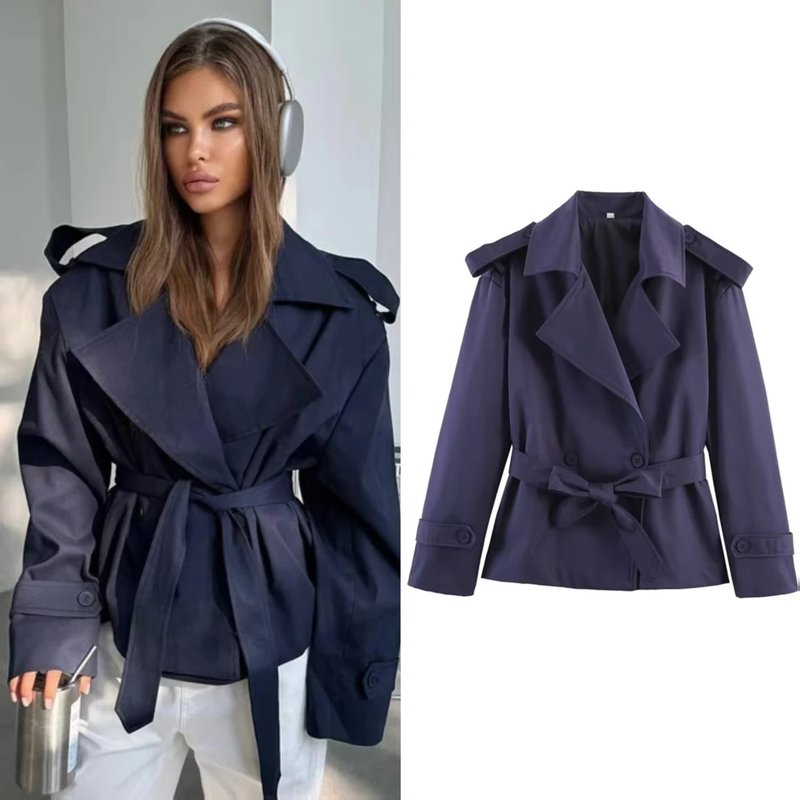Chic Women's Belted Trench Coat