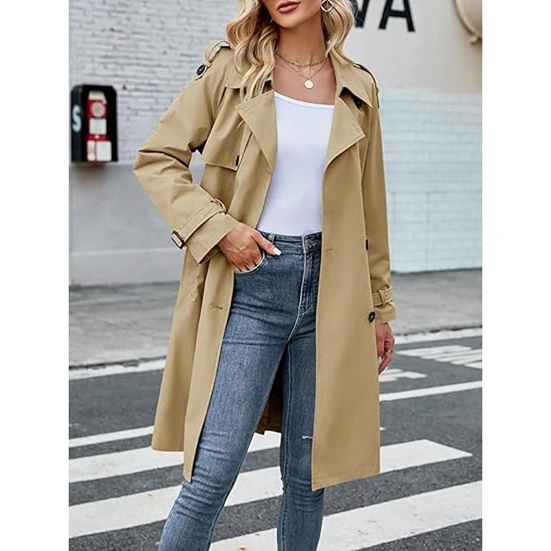 Classic Women's Double Breasted Trench Coat