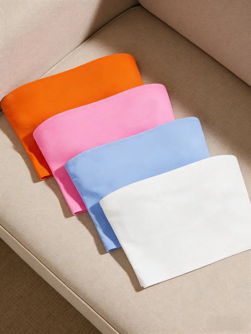 4-Pack Strapless Tube Tops for Women