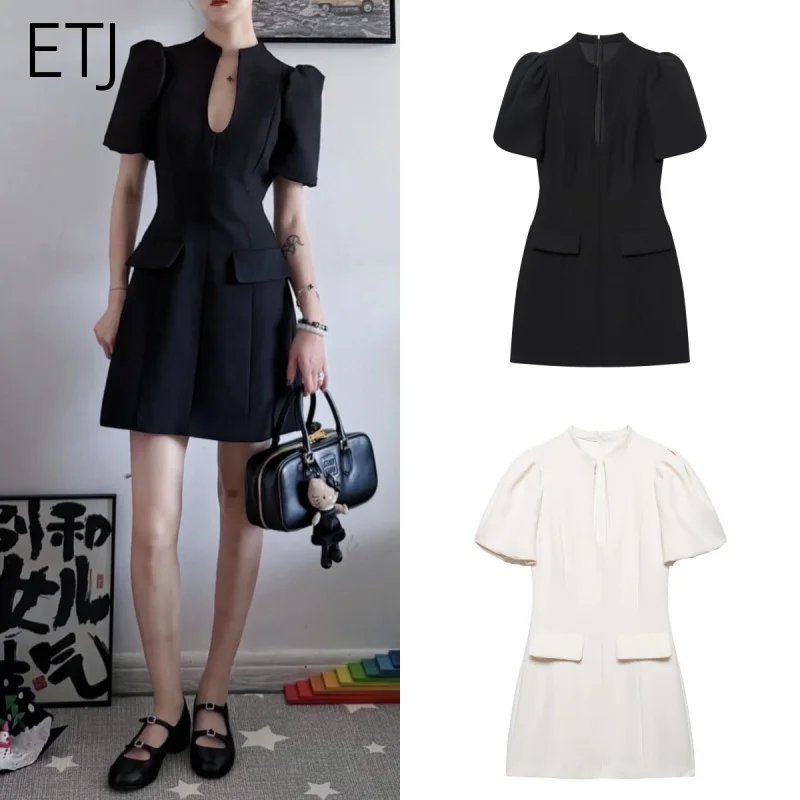 Elegant Puff Sleeve Mini Dress