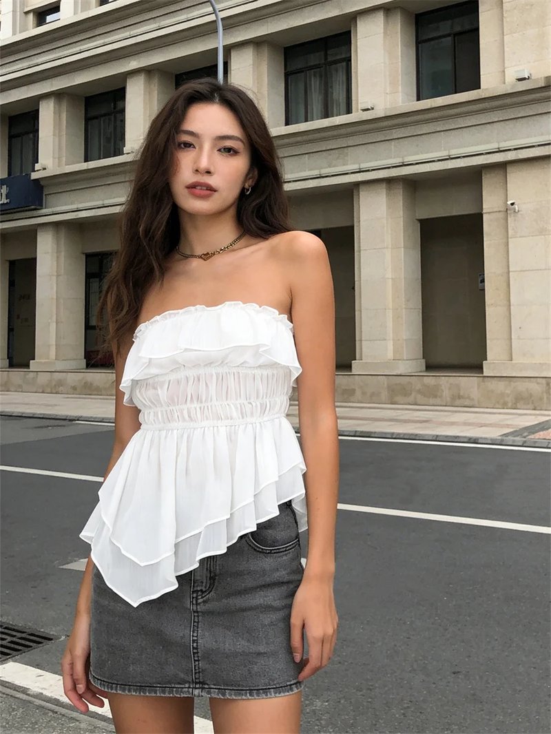 Elegant Off-Shoulder Chiffon Top