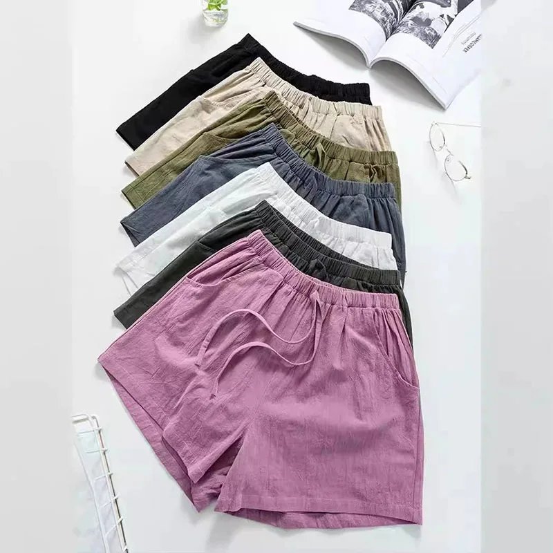 Summer High Waist Cotton Shorts