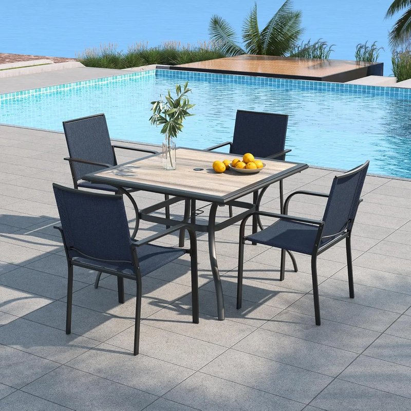 Navy Blue Outdoor Dining Set