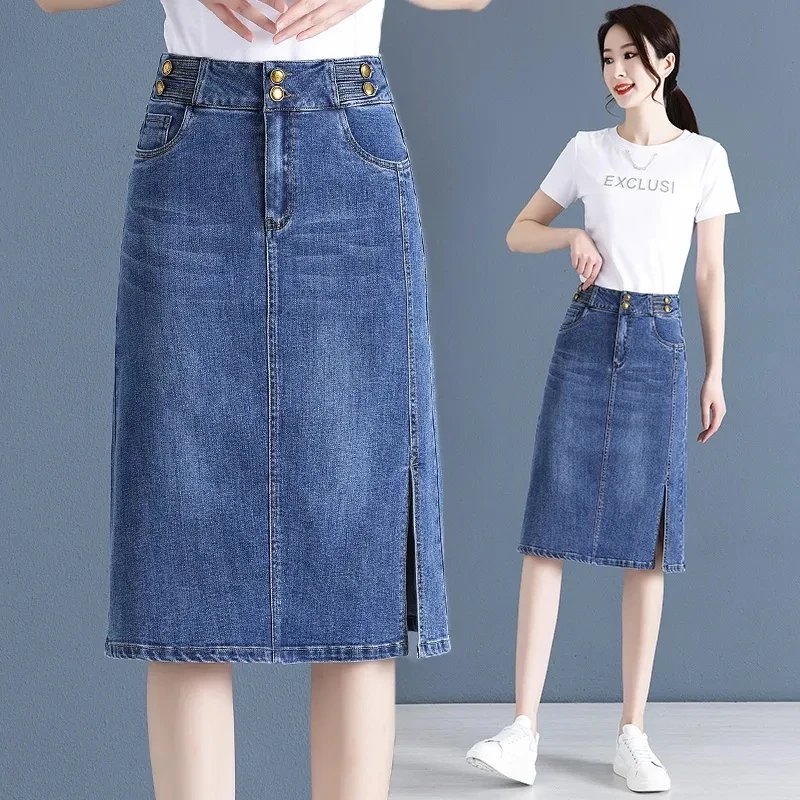 High Waist Denim Skirt for Women