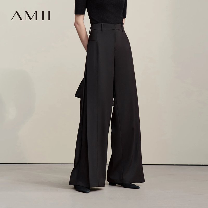 AMII Women's Flowy Wide Leg Pants