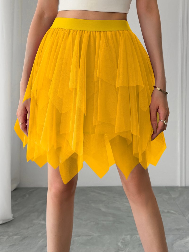 Chic Asymmetrical Ruffle Mini Skirt