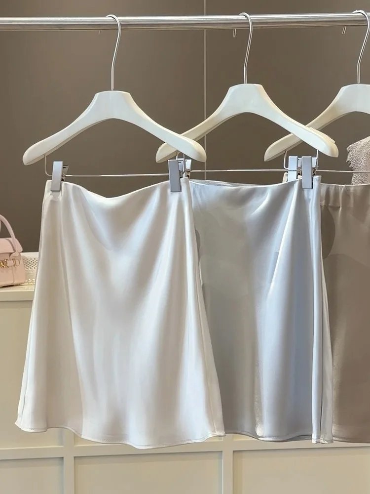 Elegant High-Waisted Satin Mini Skirt