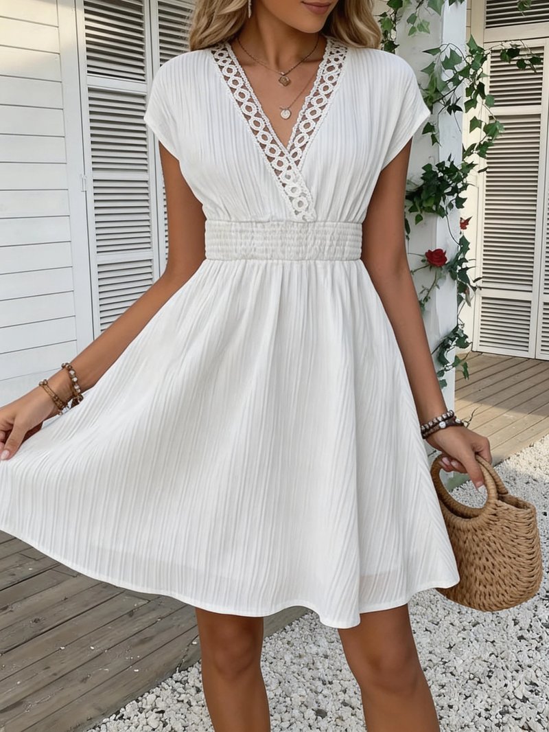 Elegant V-Neck Lace Dress