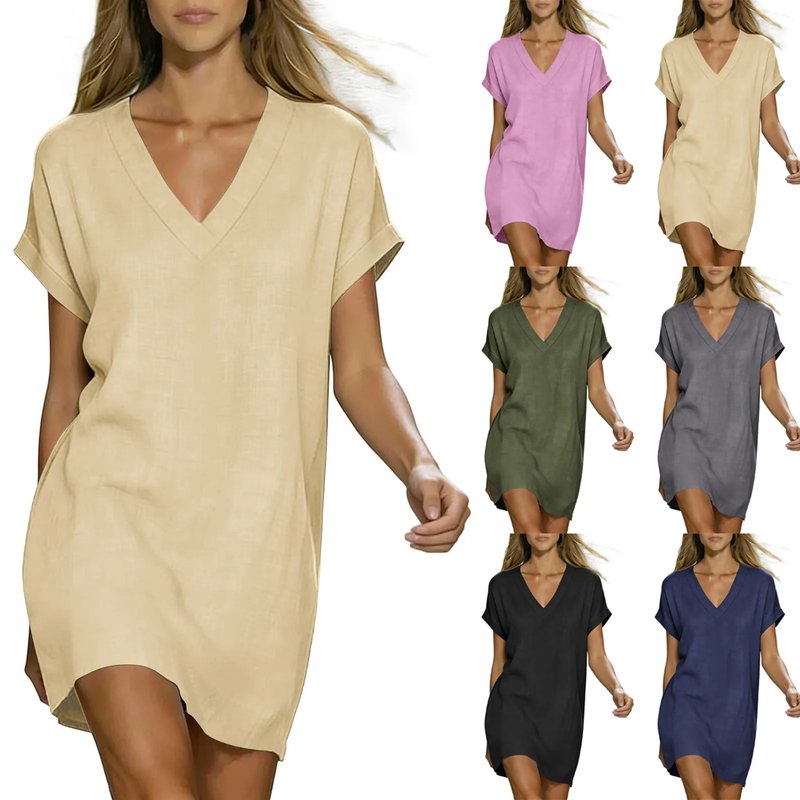 Trendy Summer Cotton Linen Dress