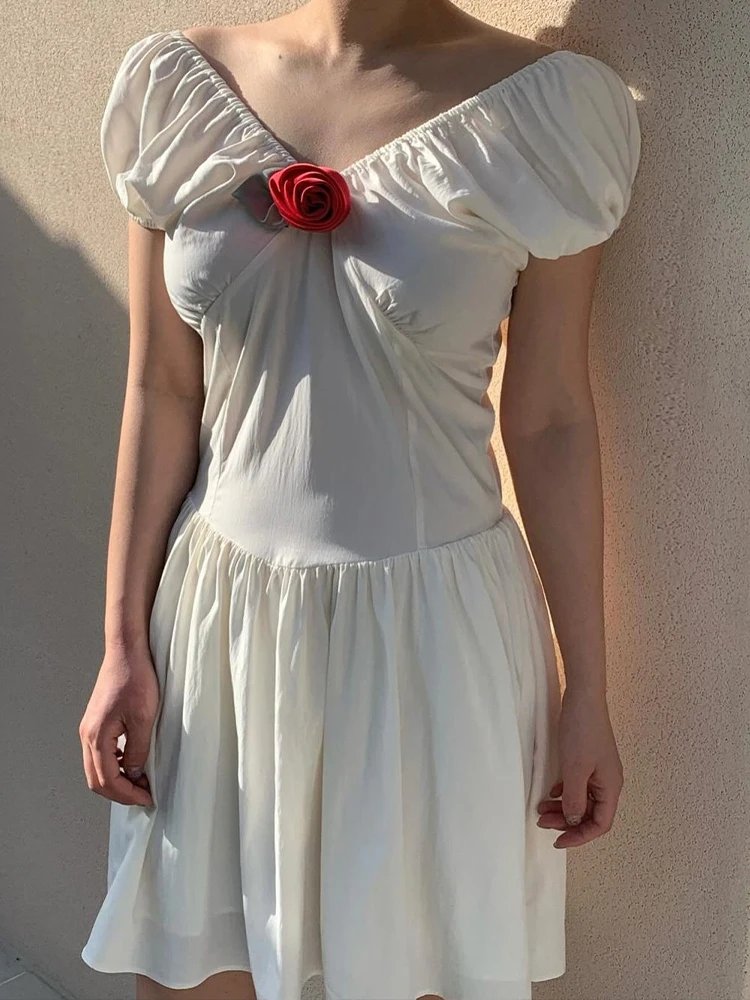 Elegant Summer Puff Sleeve Dress