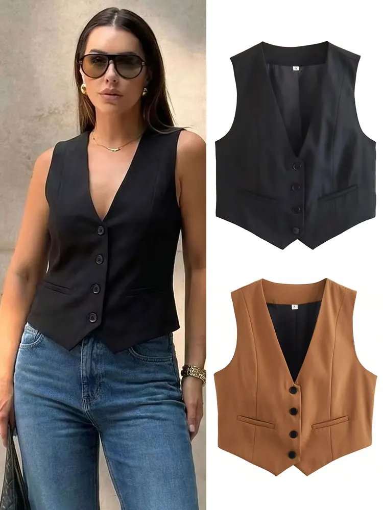 Elegant Women's Minimalist Suit Vest