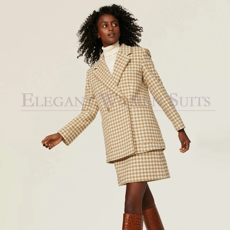 Elegant Women's Blazer and Skirt Set