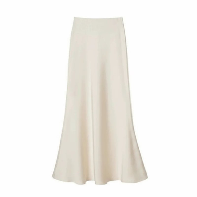 Elegant High-Waisted Satin Skirt