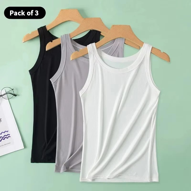 3-Pack Women's Ribbed Tank Tops