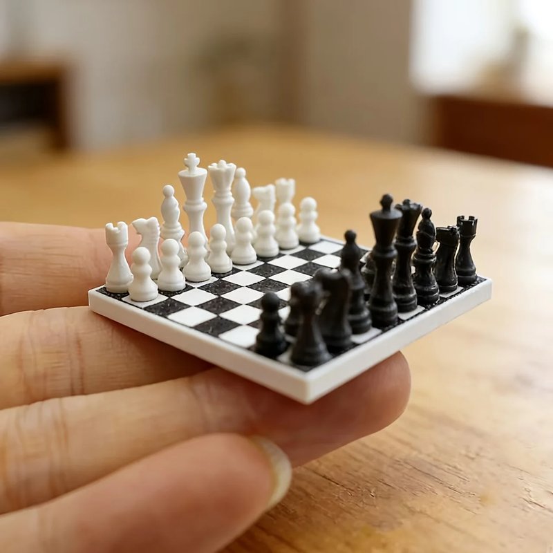 Miniature Chess Set for Dollhouses