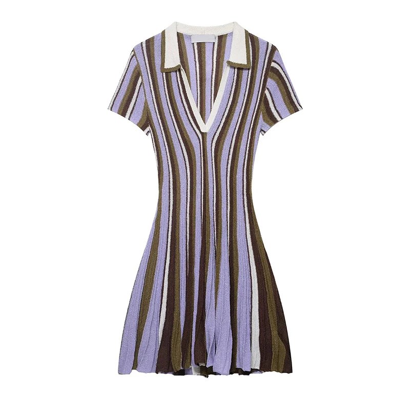Chic Striped Polo Dress for Women