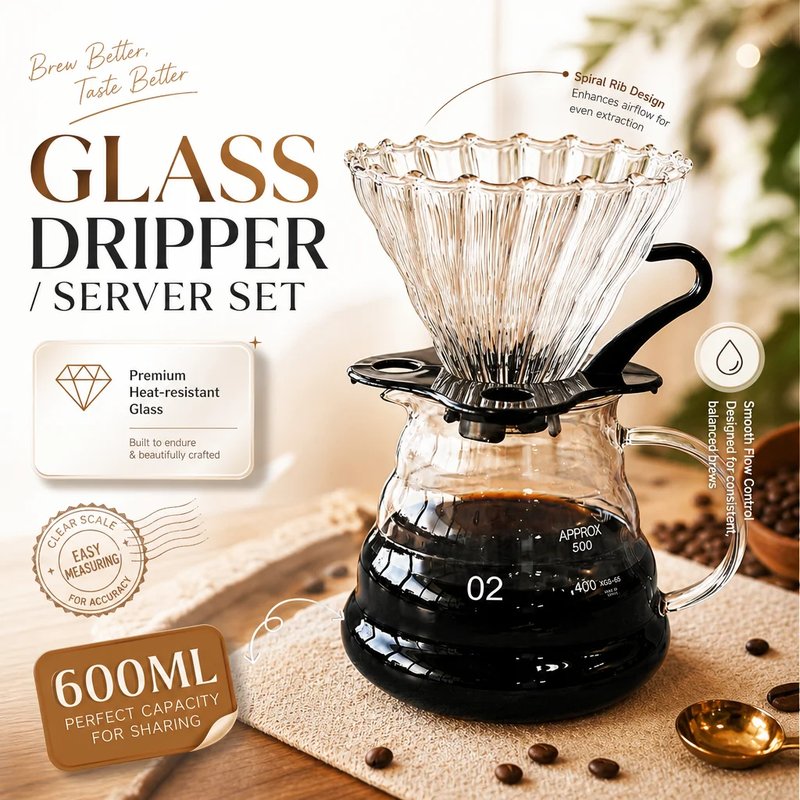 Borosilicate Glass Coffee Pour Over Set