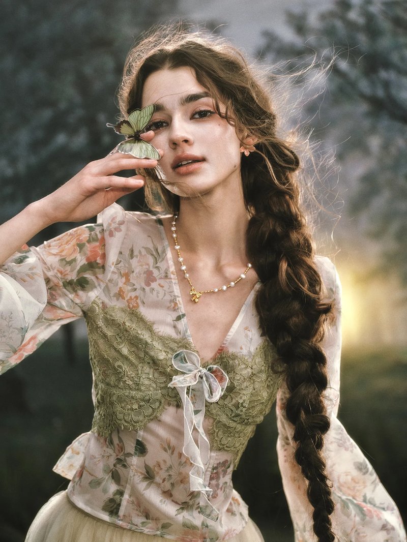 Vintage Sheer Organza Blouse