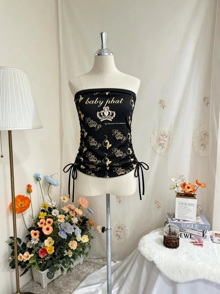 Rhinestone Crown Tube Top