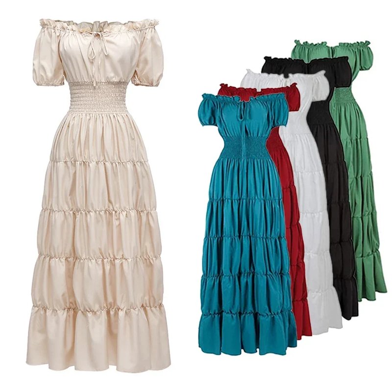 Elegant Renaissance Off-Shoulder Dress